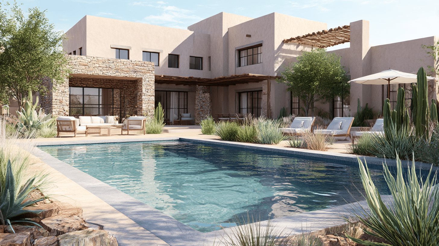 villa marrakech contemporaine avec jardins luxuriants et piscine étincelante